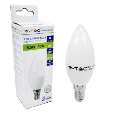 LED LAMPADINA - 5.5W E14 CANDELA WHITE 6400K