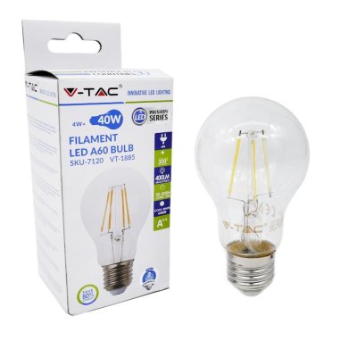 LAMPADINA LED - 4W FILAMENT E27 A60 BIANCO 6400K