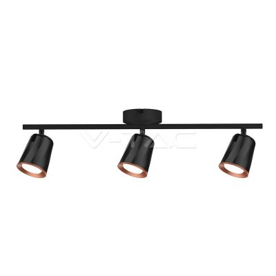 3 X 6W LED LAMPADA DA PARETE  LUCE BIANCO CALDO CORPO NERO 3000K