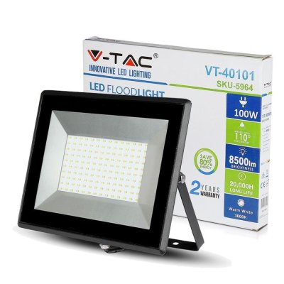 100W LED PROIETTORE SMD E-SERIES CORPO NERO BIANCO NATURALE 4000K