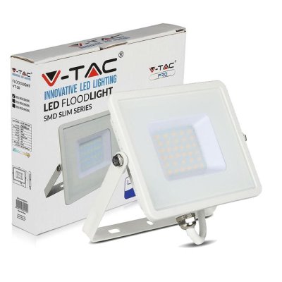 30W LED PROIETTORE  SMD SAMSUNG CHIP CORPO BIANCO LUCE BIANCO FREDDO 6400K