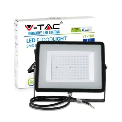 100W PROIETTORE LED SMD SAMSUNG CHIP CORPO NERO LUCE BIANCA 6400K