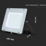 200W LED PROIETTORE  SMD SAMSUNG CHIP CORPO NERO LUCE BIANCO FREDDO 6400K