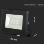 20W LED PROIETTORE SMD  E-SERIES CORPO NERO LUCE BIANCA 6500K