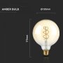 LED BULB G125 5W FILAMENT AMBER GLASS 2200K DIMMABLE