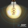 LED BULB G125 5W FILAMENT AMBER GLASS 2200K DIMMABLE