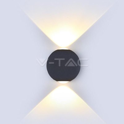 6W LED WALL LIGHT CORPO NERO  ROTONDO IP65 4000K
