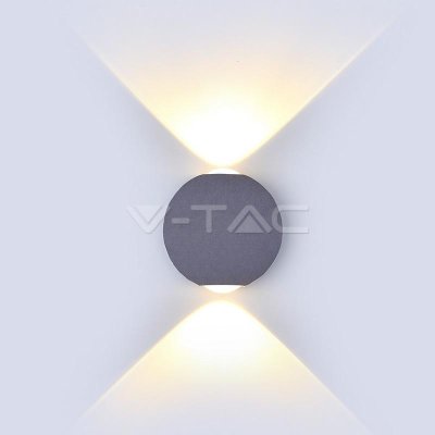 6W LED WALL LIGHT CORPO GRIGGIO ROTONDO  IP65 4000K