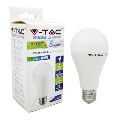 LED LAMPADINA - SAMSUNG CHIP 15W E27 A65 PLASTICA LUCE BIANCO FREDDO 6400K