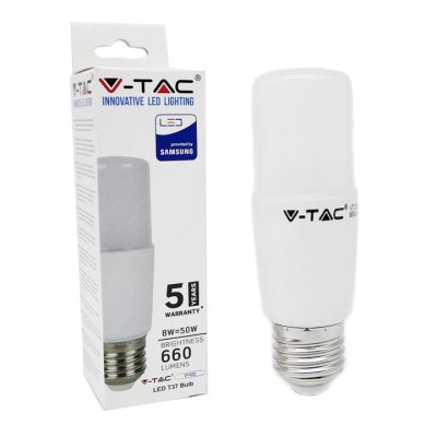 LED LAMPADINA - SAMSUNG CHIP 8W  E27 T37 PLASTICA 4000K