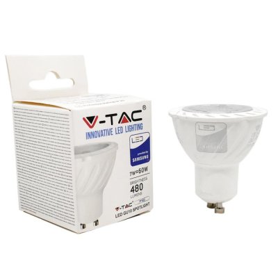 LED LAMPADINA SAMSUNG CHIP - GU10 7W PLASTICA SMD WITH LENS 4000K