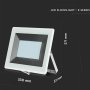 100W LED PROIETTORE SMD E-SERIES CORPO BIANCO BIANCO CALDO 3000K