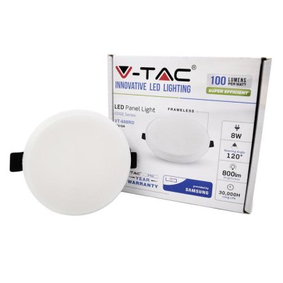 8W LED FRAMELESS MINI PANNELLO SAMSUNG CHIP ROUND 4000K