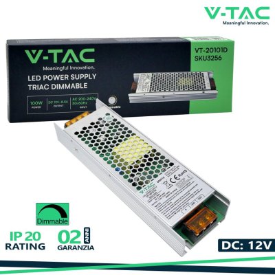 LED ALIMENTATORE - 100W DIMMABLE 12V 8.5A IP20