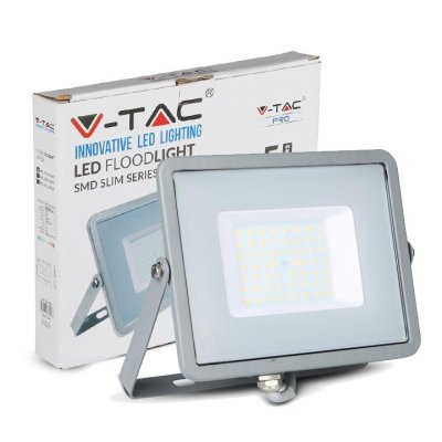 50W LED PROIETTORE SMD SAMSUNG CHIP CORPO GRIGGIO 3000K