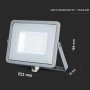 50W LED PROIETTORE SMD SAMSUNG CHIP CORPO GRIGGIO 3000K