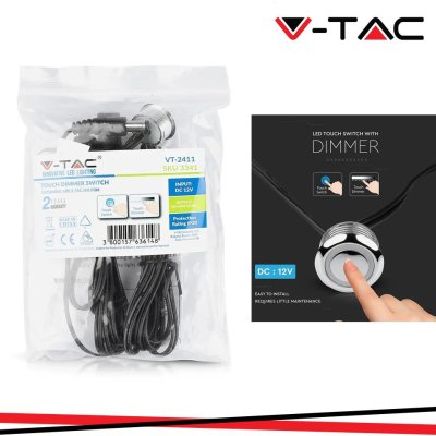 LED TOUCH SWITCH AND DIMMER SILVER + CAVO NERO