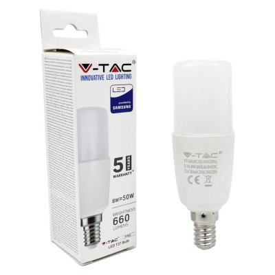 LED LAMPADINA - SAMSUNG CHIP 8W E14 T37 PLASTICA 3000K