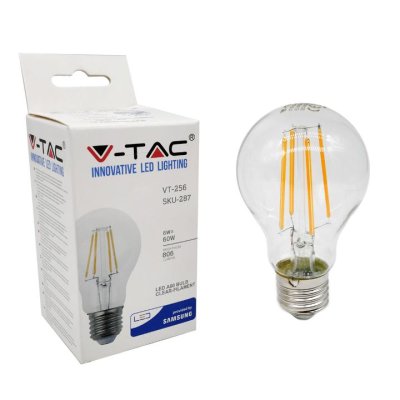 LED LAMPADINA - SAMSUNG CHIP FILAMENTO 6W E27 A60 CLEAR COVER 2700K