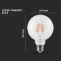 LED LAMPADINA - SAMSUNG CHIP FILAMENTO 6W E27 G95 CLEAR COVER 2700K