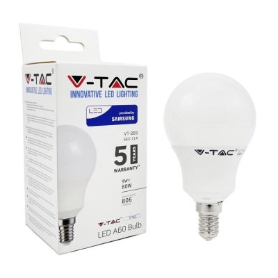 LED LAMPADINA - SAMSUNG CHIP 9W E14 PLASTICA A60 4000K