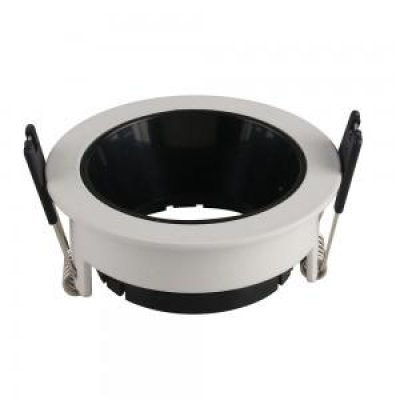 GU10 FITTING BIANCO, BLACK ROTONDA
