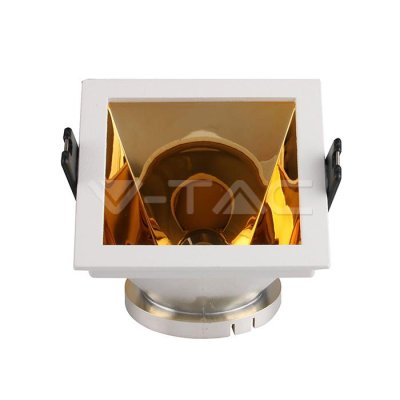 GU10 FITTING WHITE+GOLD SQUARE