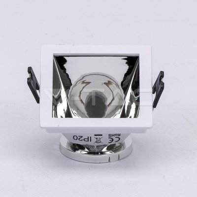 GU10 FITTING WHITE+CHORME SQUARE
