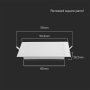 3W LED PANNELLO DA INCASSO QUADRATO 3000K