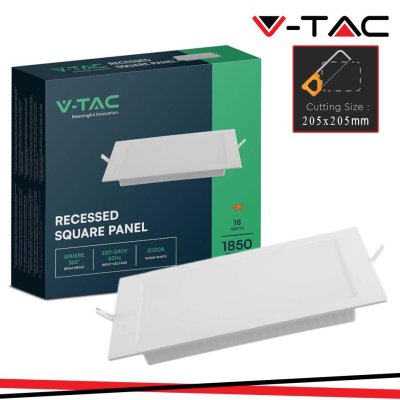 18W LED BACKLIT RECESSED PANNELLO QUADRATO 6500K