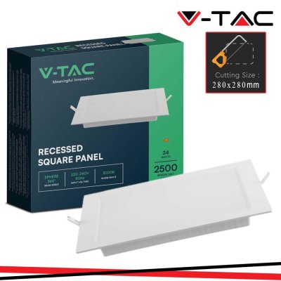 24W LED PANNELLO DA INCASSO QUADRATO 3000K