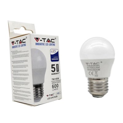 7W G45 PLASTIC BULB WITH SAMSUNG CHIP 4000K E27