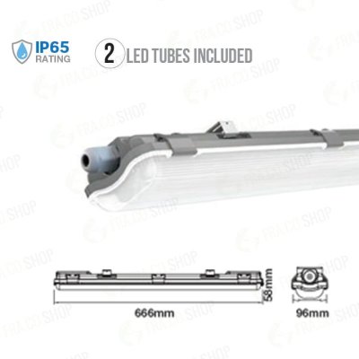 LED PLAFONIERA IMPERMEABILE 60CM 2*10W 4000K