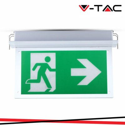 2W LED RECESED FIXED EMERGENCY EXIT LIGHT 6000K