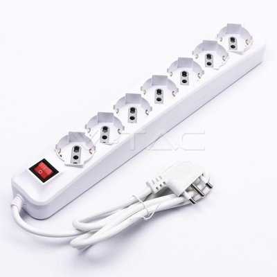 7 POS CON INTERRUTORE LUMINOSO 10/16A BIPASSO/SCHUKO
