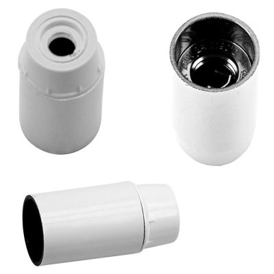 E14 PORTALAMPADA BACKELITE - BIANCO