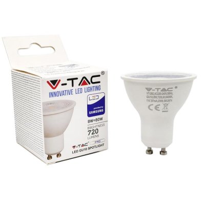 LED LAMPADINA SAMSUNG CHIP GU10 8W 110   LENS 6400K