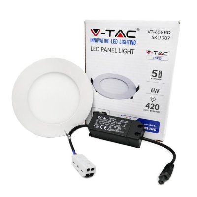 6W LED PANNELLO PREMIUM SAMSUNG CHIP ROTONDO 3000K