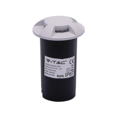 1W LED FARETTO INCASSO PAVIMENTO BIANCO 4 WAY 3000K