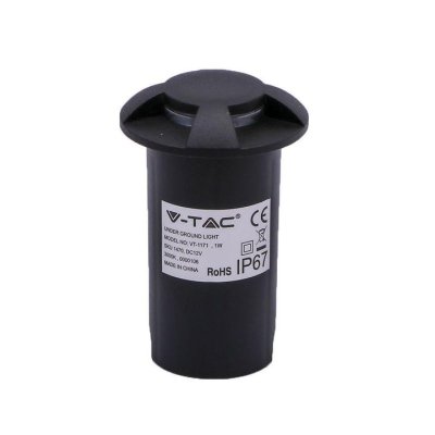 1W LED FARETTO INCASSO PAVIMENTO NERO 4 WAY 3000K