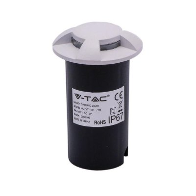 1W LED FARETTO INCASSO PAVIMENTO BIANCO 4 WAY 6500K