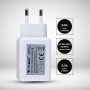 USB QC3.0 TRAVEL ADAPTOR WITH DOUBLE BLISTER PACKAGE WHITE
