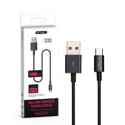 1M. MICRO USB CAVO NERO - SILVER SERIES