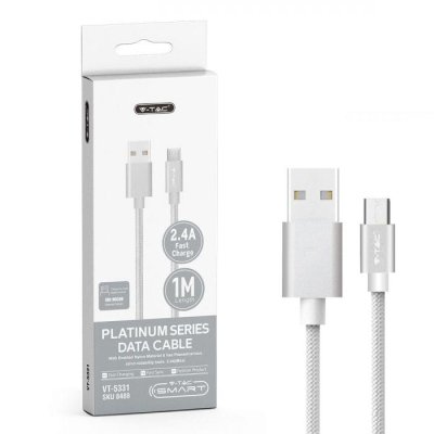 1M. MICRO USB CAVO COLORE ARGENTO - PLATINUM SERIES