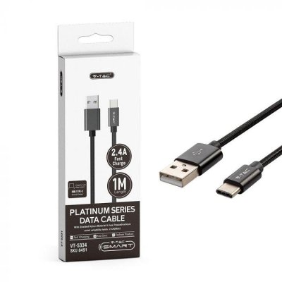 1M. TYPE C USB CAVO NERO - PLATINUM SERIES