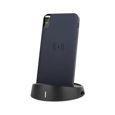 8000MAH POWER BANK PORTATILE WITH WIRELESS CHARGER & DISPLAY NERO LAMP STAND DARK BLU
