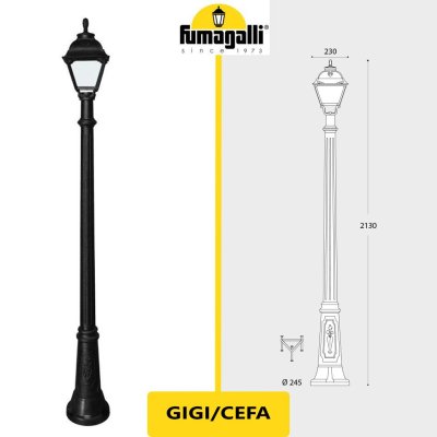 GIGI/CEFA NERO TRASP PALO 171CM 8,5W CCT 3000-6500K