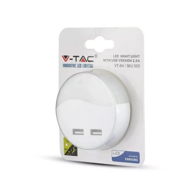LED SEGNAPASSO NOTTURNO USB ROTONDO 3000K