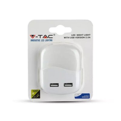 LED SEGNAPASSO NOTTURNO USB QUADRATO 3000K