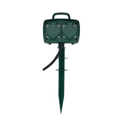 4 WAYS GARDEN SPIKE SOCKET 3G 1.5MM X 3M IP44 GREEN